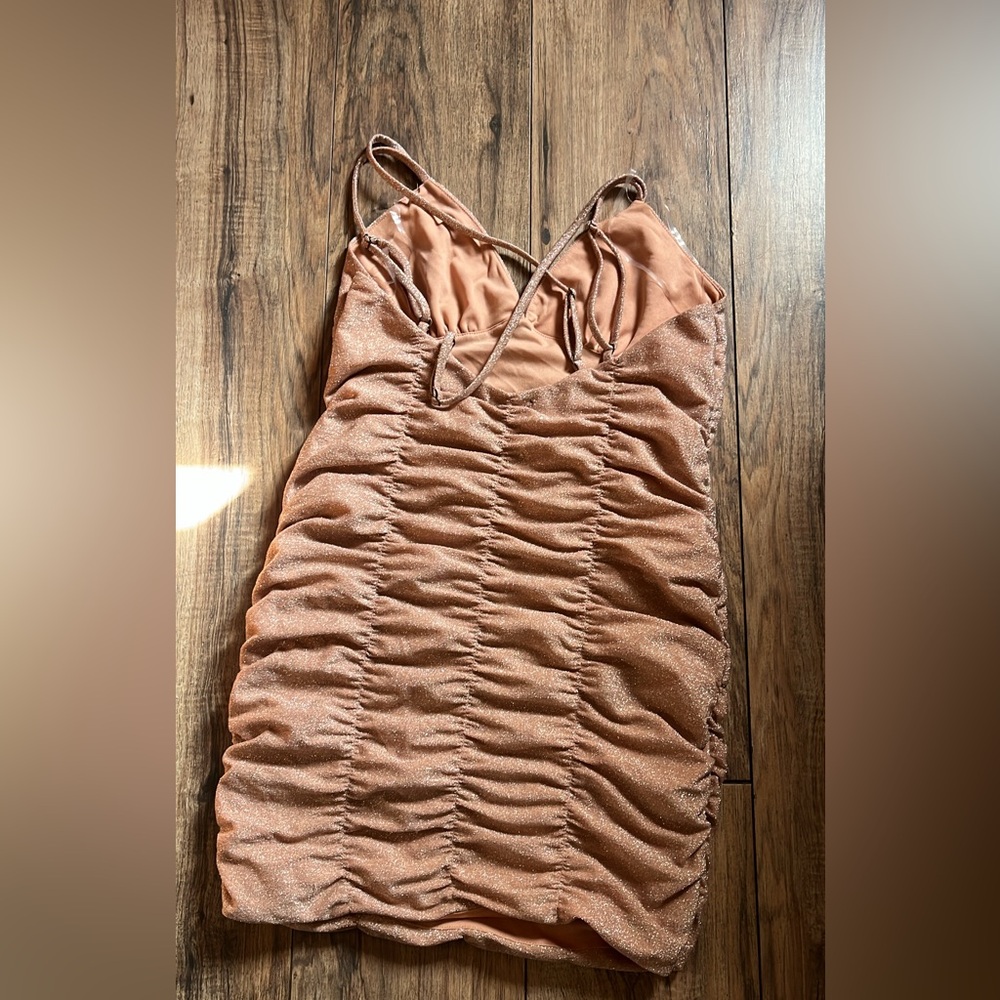 Shimmering Ruched Halter Dress - Picture 4 of 4